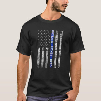 T-shirt Le mari, père, drapeau américain de héros