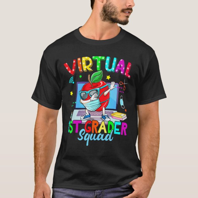 T-shirt Le Masque Pomme D'Équipe Virtuelle De 1Ème Année D (Devant)