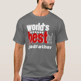 T-shirt Le meilleur BLANC ROUGE GRIS du parrain X186B du