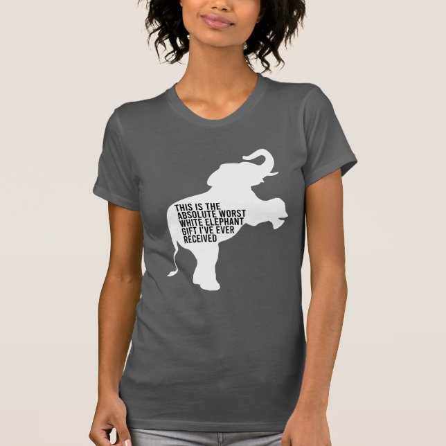 T-shirt Le meilleur cadeau d'éléphant blanc jamais drôle (Devant)