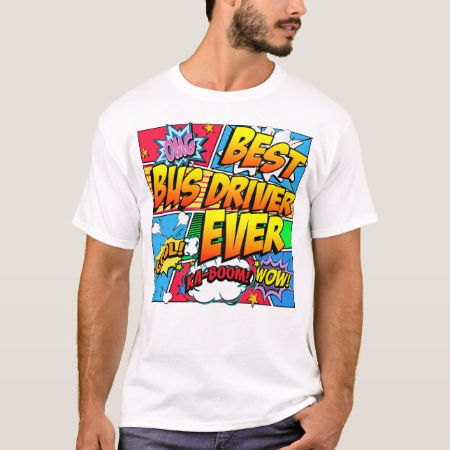 T-shirt Le meilleur chauffeur de bus jamais (Devant)