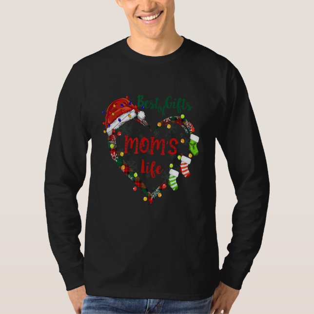 T-shirt Le Meilleur De La Vie De Maman Coeur Noël Lumière (Devant)