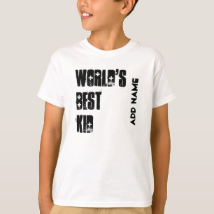 T-shirt Le meilleur enfant W1538 noir et blanc nommé fait
