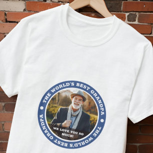T-shirt Le meilleur grand-père du monde avec une photo pe