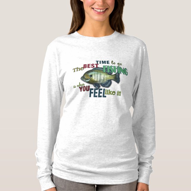 T-shirt Le Meilleur Moment Pour Aller Pêcher (Devant)