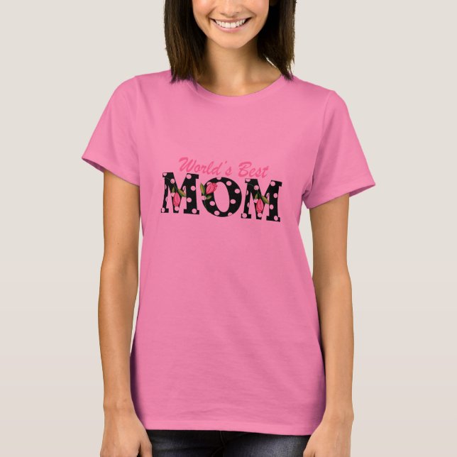 T-shirt Le meilleur noir de la maman du monde avec les (Devant)