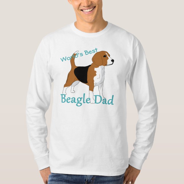 T-shirt Le meilleur papa Beagle du monde personnalisé (Devant)