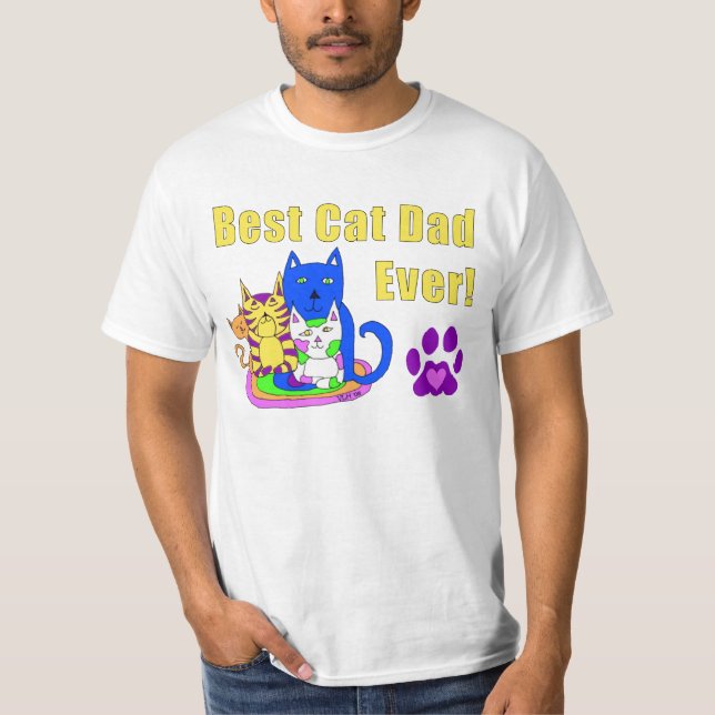 T-shirt Le meilleur papa de chat jamais (Devant)