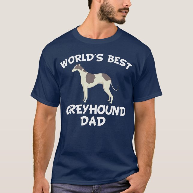 T-shirt Le meilleur papa du lévrier du monde (Devant)