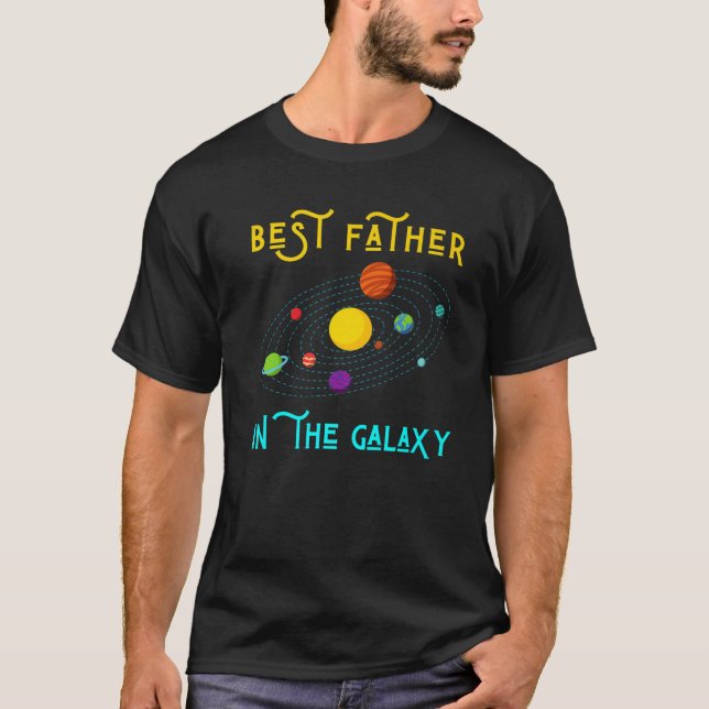T-shirt Le Meilleur Père De La Voie Lactée De Galaxy (Devant)