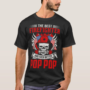 T-shirt Le meilleur pompier et encore meilleur POP POP