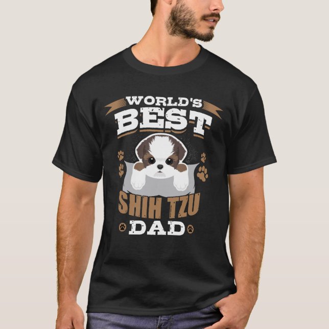 T-shirt Le meilleur propriétaire de chien de papa de Shih (Devant)