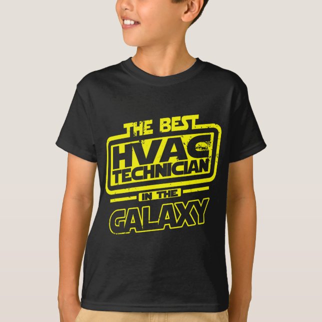 T-shirt Le Meilleur Technicien HVAC En Galaxie (Devant)