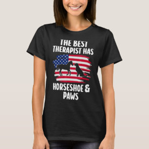 T-shirt le meilleur thérapeute a fer à cheval & pattes équ