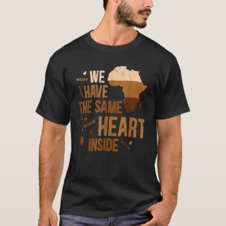T-shirt Le Même Coeur Dans L'Histoire Noire Africaine-Amér