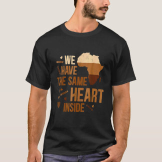 T-shirt Le Même Coeur Dans L'Histoire Noire Africaine-Amér