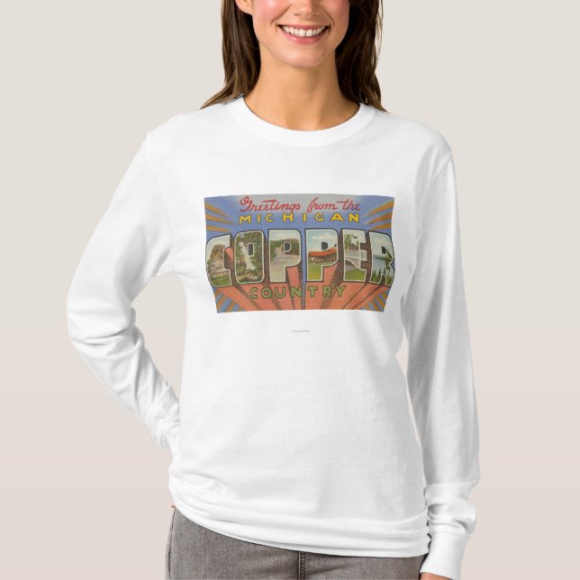 T-shirt Le Michigan (comté de cuivre) - grandes scènes de (Devant)