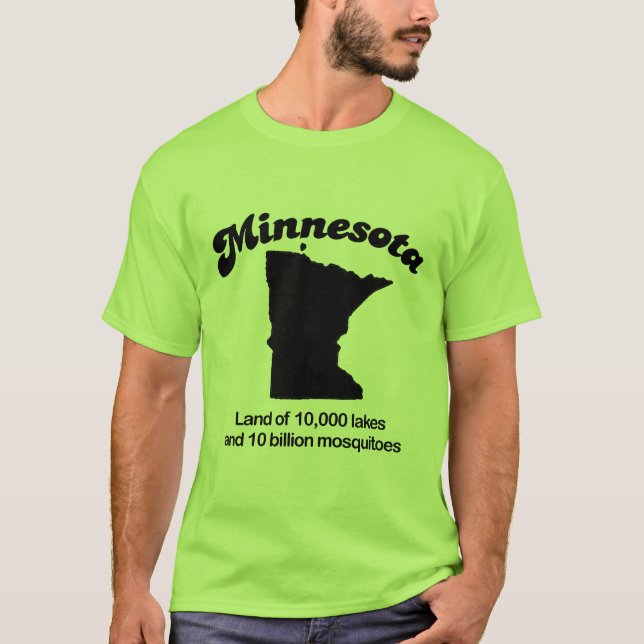 T-shirt Le Minnesota - terre de 10.000 lacs (Devant)
