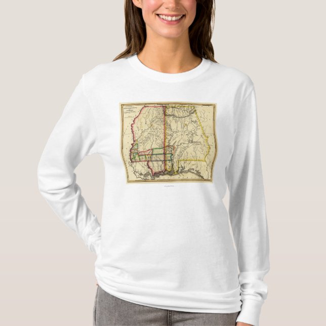 T-shirt Le Mississippi et carte d'AlabamaPanoramic (Devant)