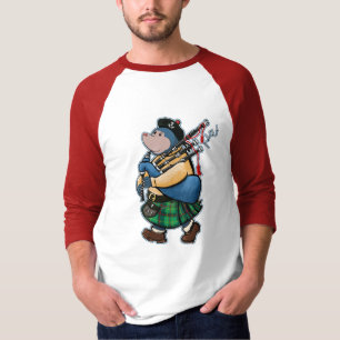 T-shirt Le Mole Écossais De Kintyre Marche Avec Des Bagnet