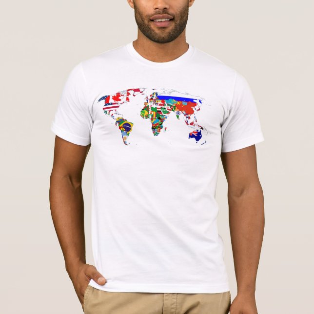 T-shirt Le monde dans les drapeaux (Devant)