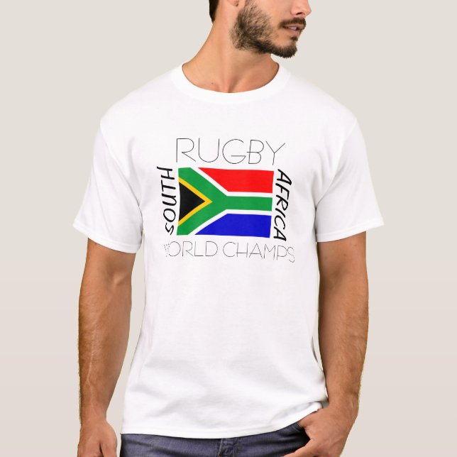 T-shirt Le monde de rugby de l'Afrique du Sud mâche la (Devant)