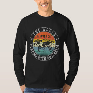T-shirt Le Monde Est Chat Jouer Avec Australie Aussie Cut