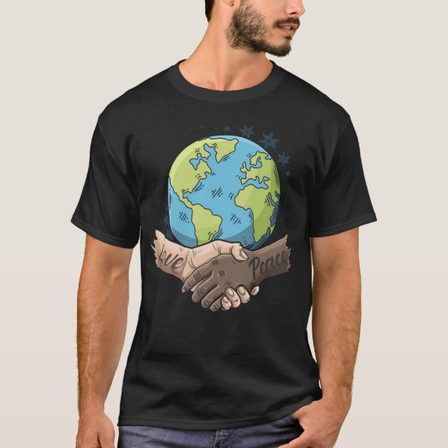 T-shirt Le monde refuse la campagne contre le racisme (Devant)