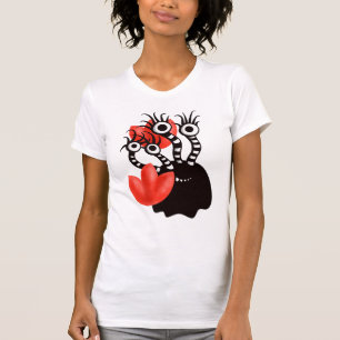 T-shirt Le monstre mignon avec quatre yeux soustraient des