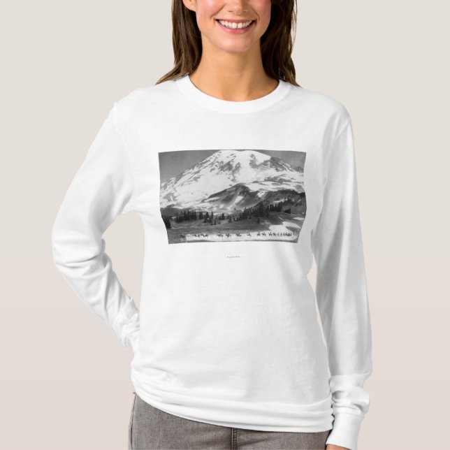 T-shirt Le mont Rainier, Mazama Ridge de croisement de WA (Devant)