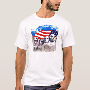 T-shirt Le mont Rushmore avec le drapeau américain