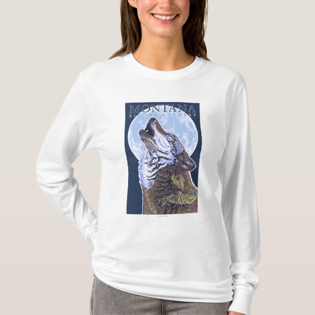 T-shirt Le Montana -- Grand loup de CountryHowling de ciel (Devant)