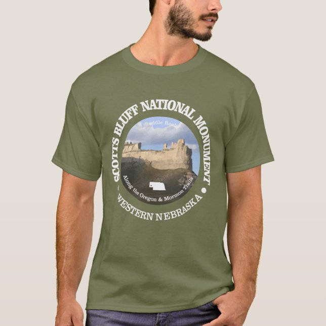 T-shirt Le monument national de Scotts Bluff (Devant)