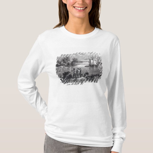 T-shirt Le Moravians montant le Delaware (Devant)