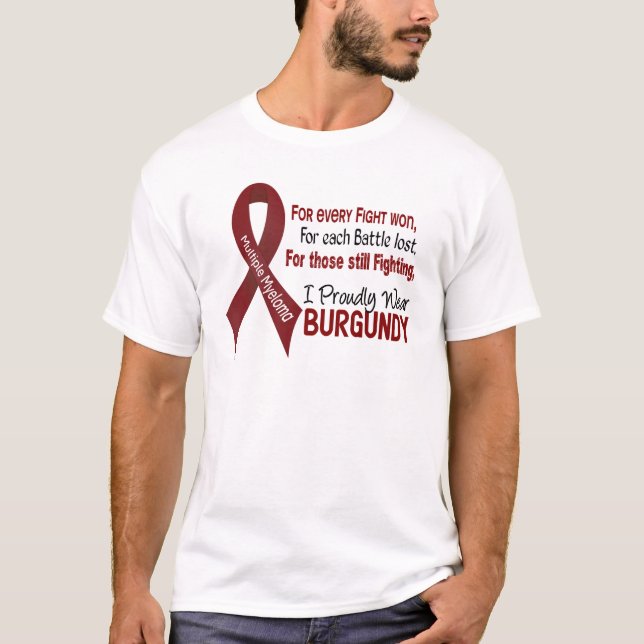T-shirt Le myélome multiple I portent fièrement Bourgogne (Devant)
