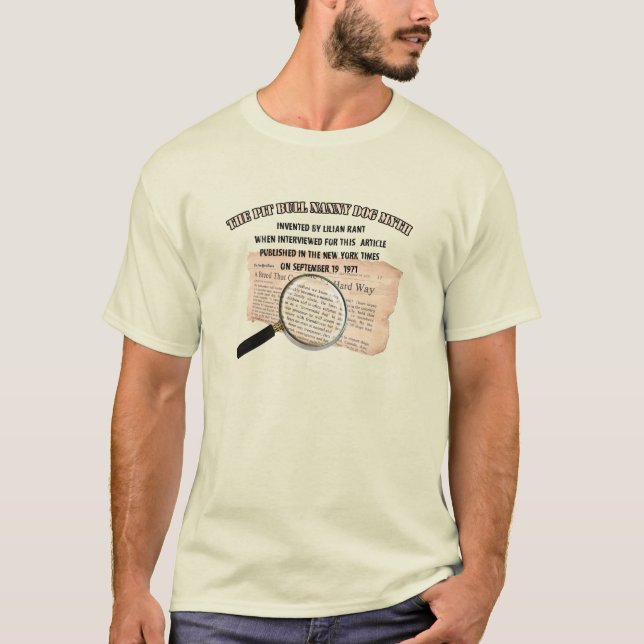 T-shirt Le mythe de la pit bull nanny dog. (Devant)