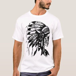 T-shirt Le Natif américain de crâne de coiffe fait varie