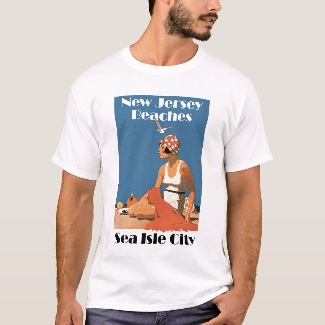 T-shirt Le New Jersey échoue la ville d'île de mer de ~ (Devant)