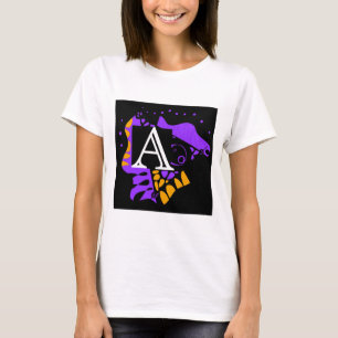 T-shirt Le nid d’oiseaux - Lettre initiale personnalisée A