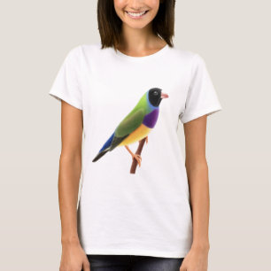 T-shirt Le noir a fait face au pinson de Gouldian
