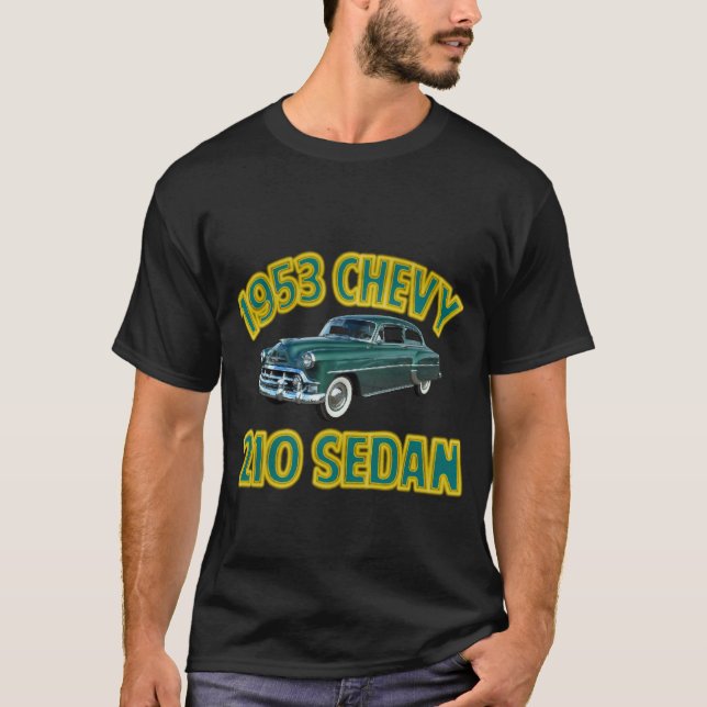 T-shirt Le noir des hommes Chevy 1953 210 (Devant)