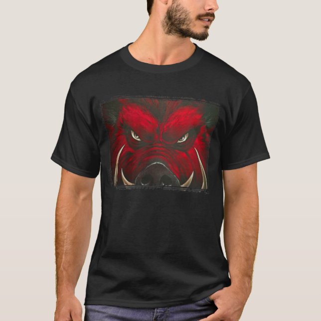 T-shirt Le noir fou de plaine de porc (Devant)