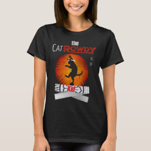 T-shirt Le noir turbulent d'enfant de chat
