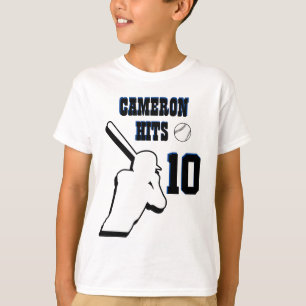 T-shirt Le nom atteint le numéro d'anniversaire de base-ba