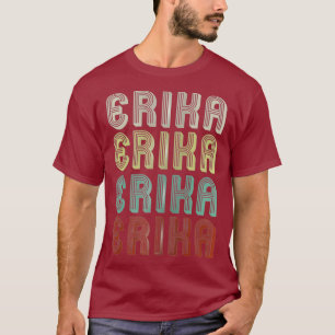 T-shirt Le Nom Est Erika Dans Retro Vintage Disco Funny
