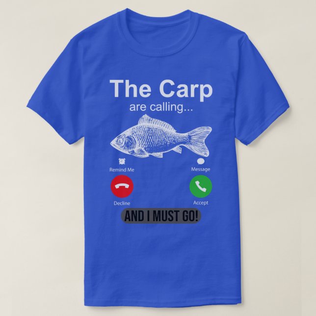 T-shirt Le p appelle et je dois aller amusant p pêche (Design devant)