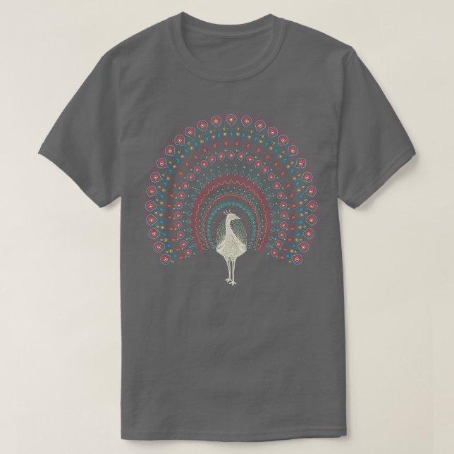 T-shirt Le paon néon (Design devant)
