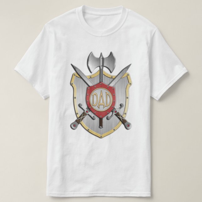 T-shirt Le papa adoube la crête de bataille (Design devant)