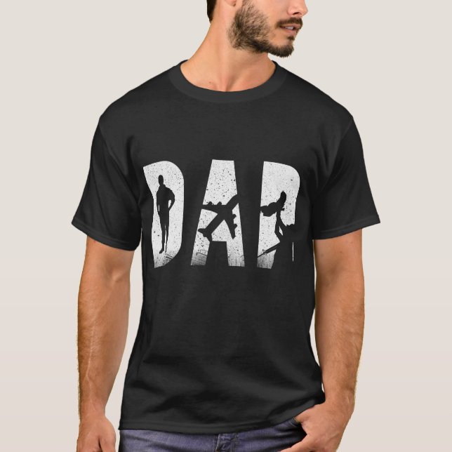 T-shirt Le papa et le pilote des hommes (Devant)
