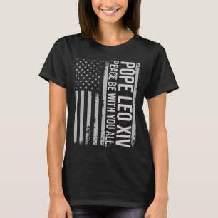 T-shirt Le Pape Leo Xiv 14ème Pape Américain Drapeau Vin